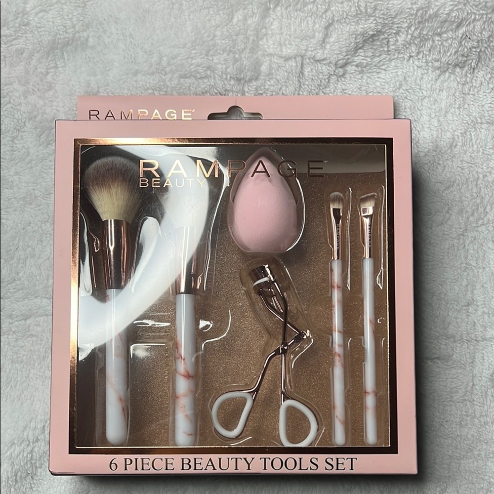 Rampage Pink and White Beauty Tool Collection